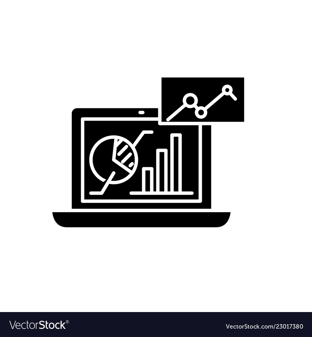 marketing analysis black icon sign vector 23017380